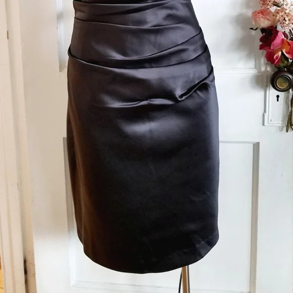 Bill Levkoff formal satin dress black size 10 - Picture 10 of 14